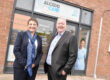 Jo and Andy Boardman outside the new Chester office