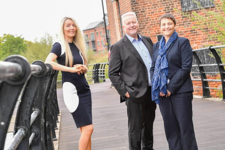 Kate Prince of Close Brothers (left) with Andy and Jo Boardman