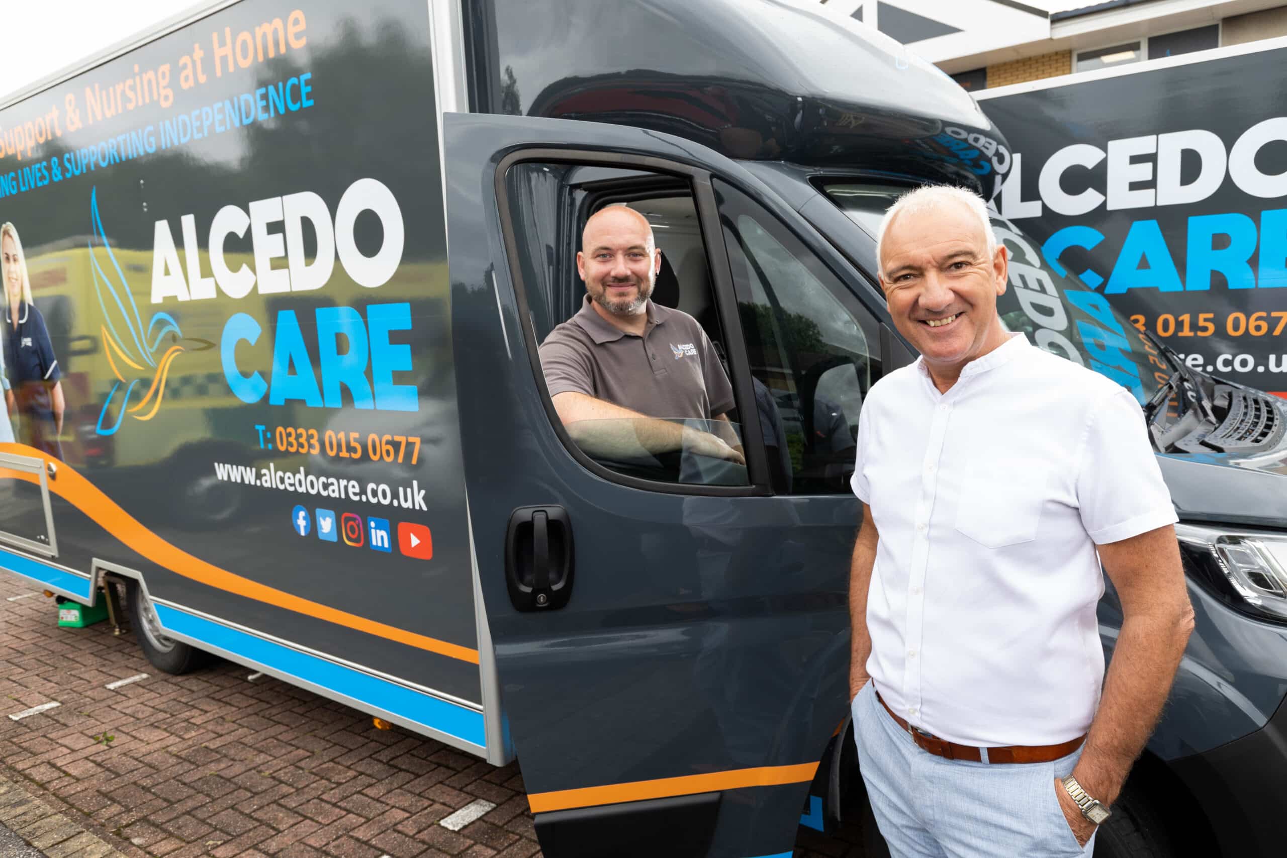 Adam Garvey (left) and John Townley (right) with the new recruitment vehicle Group Head of Recruitment John and Events Manager Adam with our new recruitment vehicle