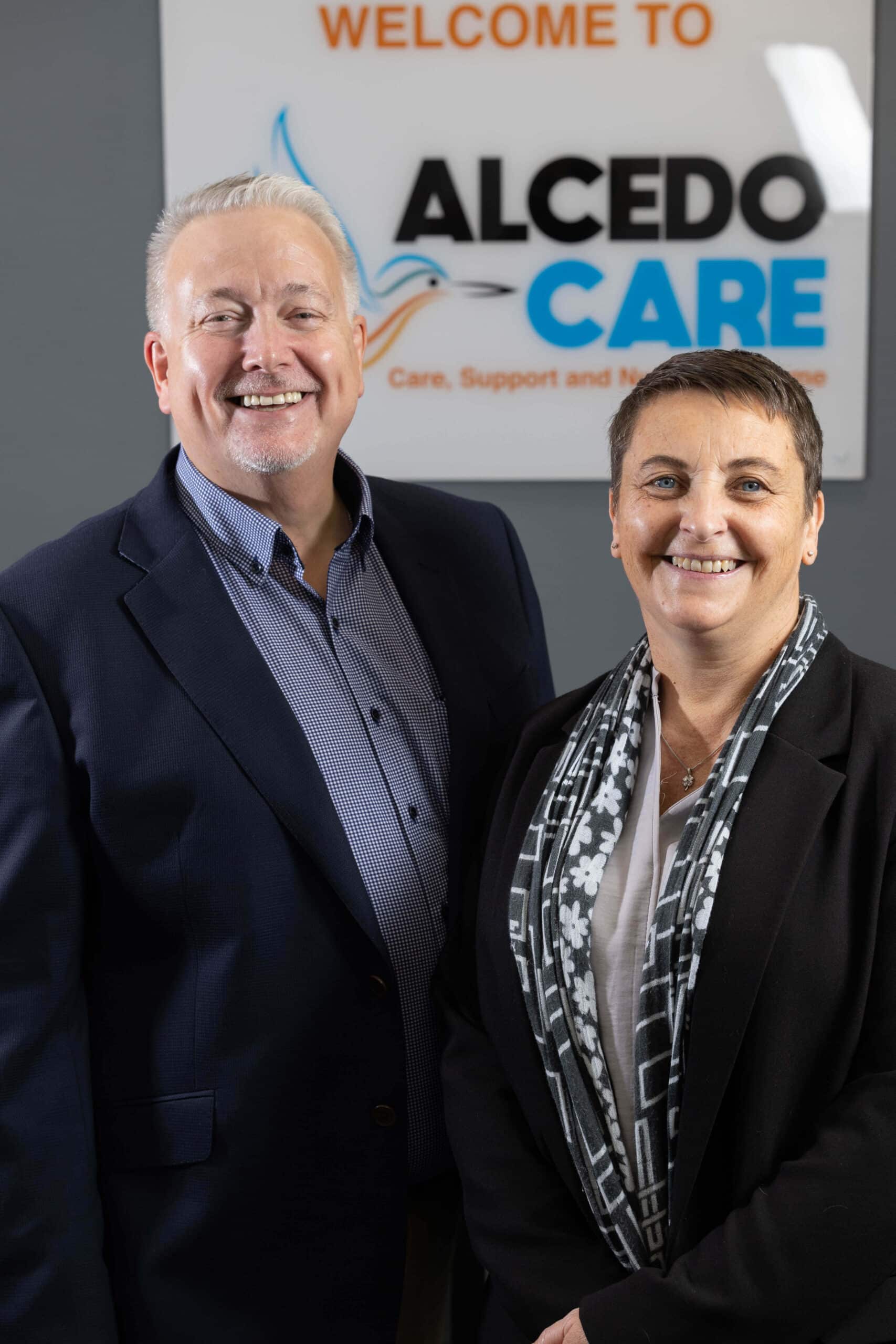 Andy and Jo Boardman, Managing DIrectors of Alcedo Care Andy and Jo Boardman, Managing DIrectors of Alcedo Care