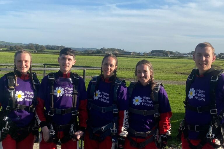 Alcedo Care charity skydive for Wigan & Leigh Hospice